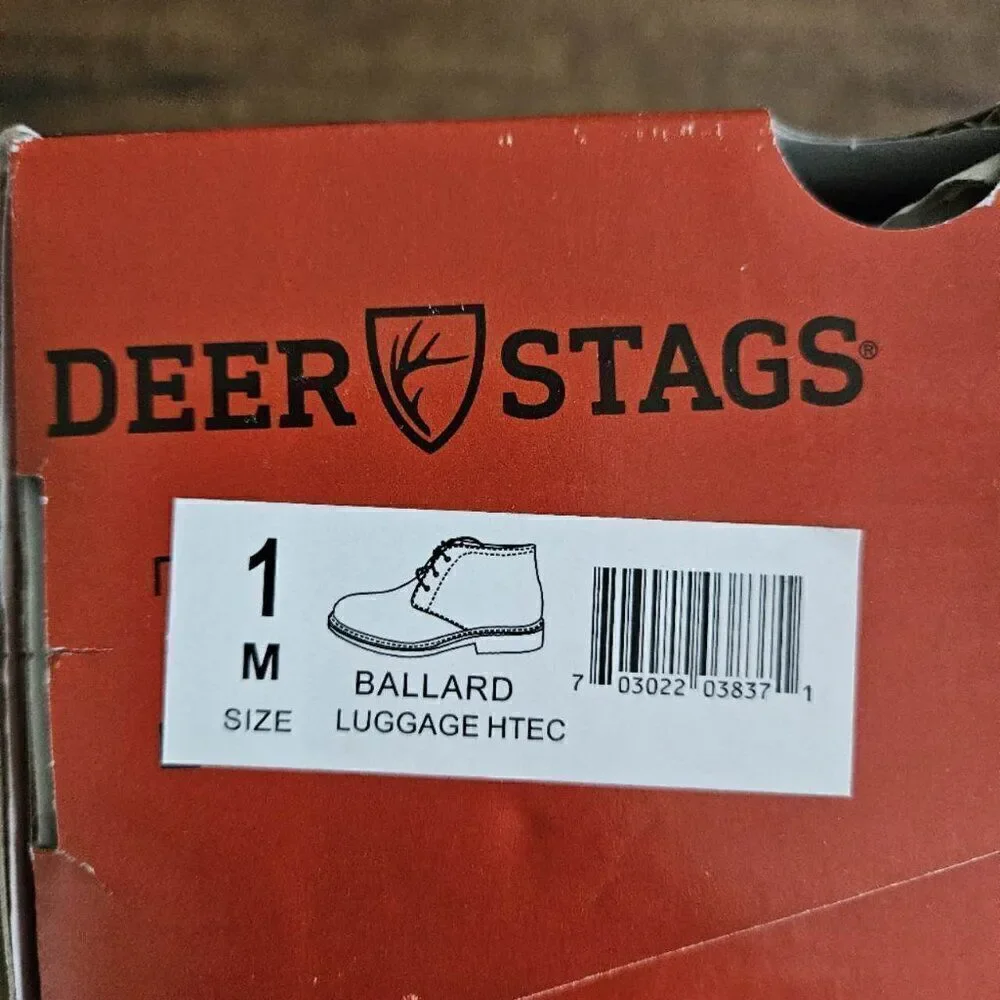 deer stags kids Ballard Dress Comfort Chukka Boot in Luggage M size 1
